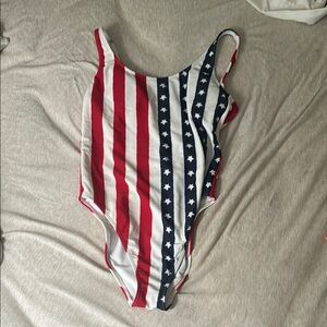 Patriotic Striped One-Piece Swimsuit
